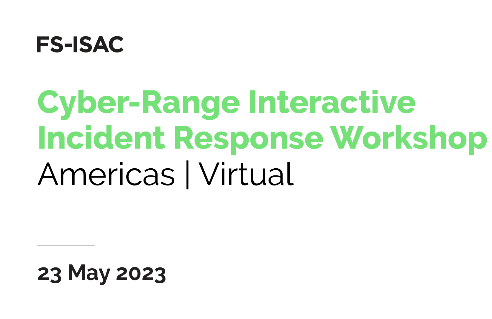 FSISAC CyberRange Interactive Incident Response Sept 23